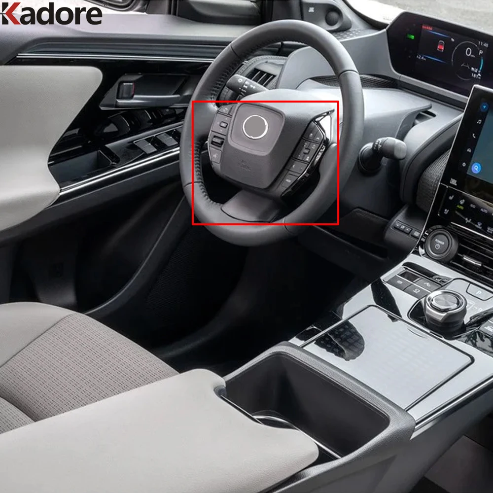 For Toyota Bz4x 2021 2022 2023 2024 2025 Carbon Fiber Car Steering Wheel Panel Cover Trim Interior Mouldings Accessories