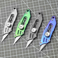 Harnds Retractable Utility Knife Titanium Alloy Handle with 5 Pcs SK5 Blades,Box Cutters,Portable Paper Cutter for Art,DIY Craft