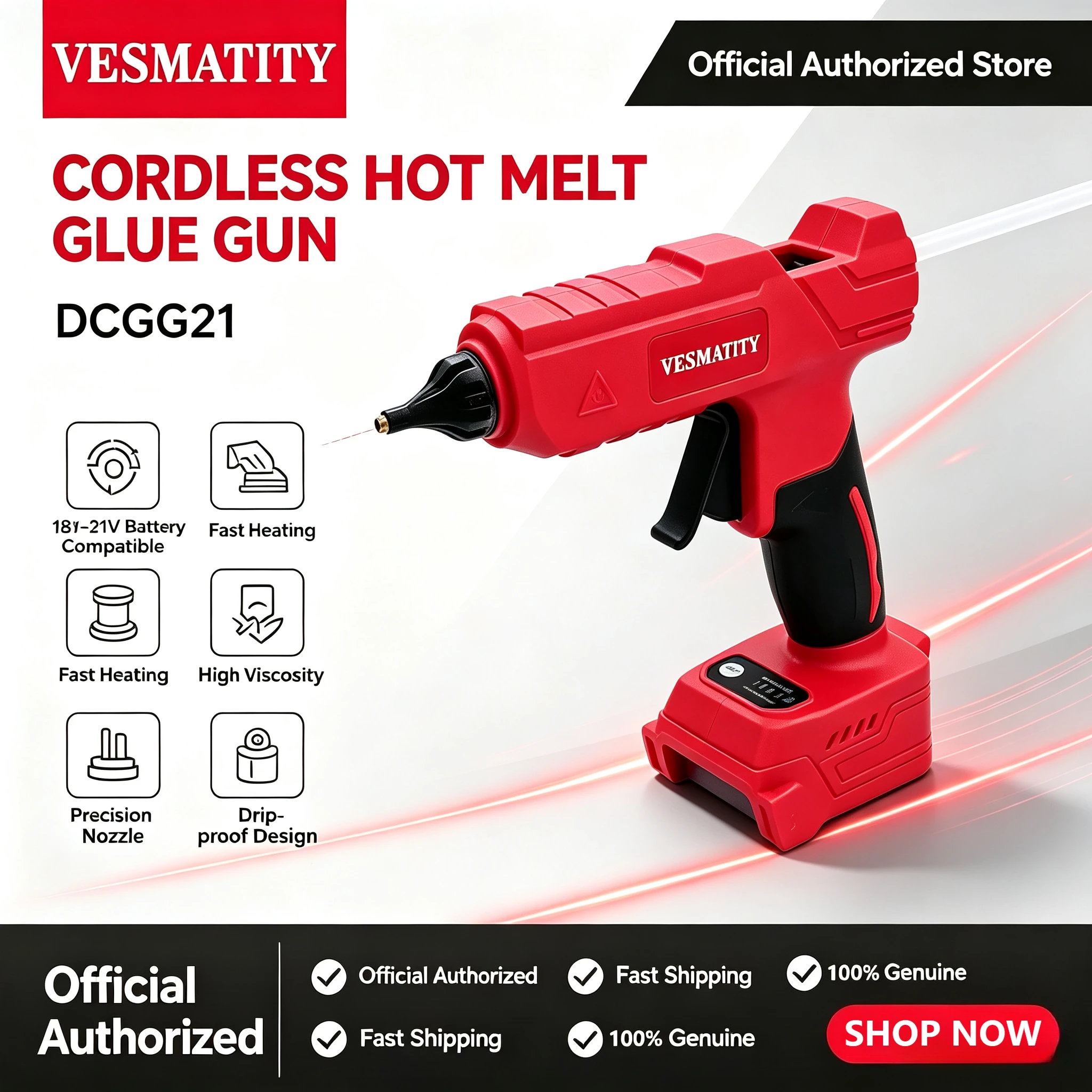 Cordless Electric Handheld Hot Glue Gun Repair DIY Tool Hot Melt Welding Hot Air Gun Anti-scald Nozzle  For Milwaukee Battery