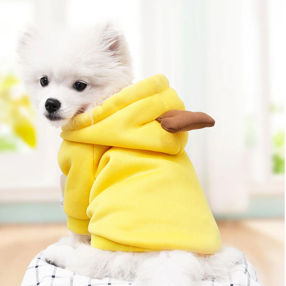 

Banana Dog Hoodie Warm Autumn Winter Clothes Puppy Costume Sweater Shirt Bodysuit Fashion Apparel Polyester Dog Clothes