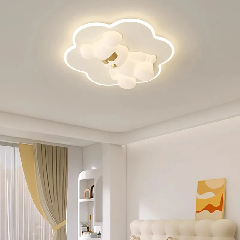 

Children's room cartoon creative ceiling light French cream style simple and warm bedroom lighting fixtures