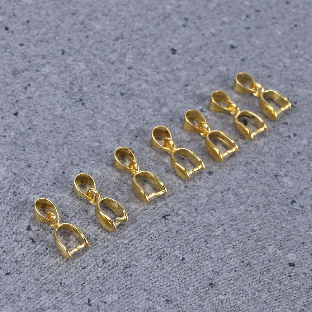 

50Pcs 20mm Copper Bail Bead Pendant Clasp DIY Necklace Bracelet Accessories White Gold Metal Pinch Clip Metal Pinch Clip