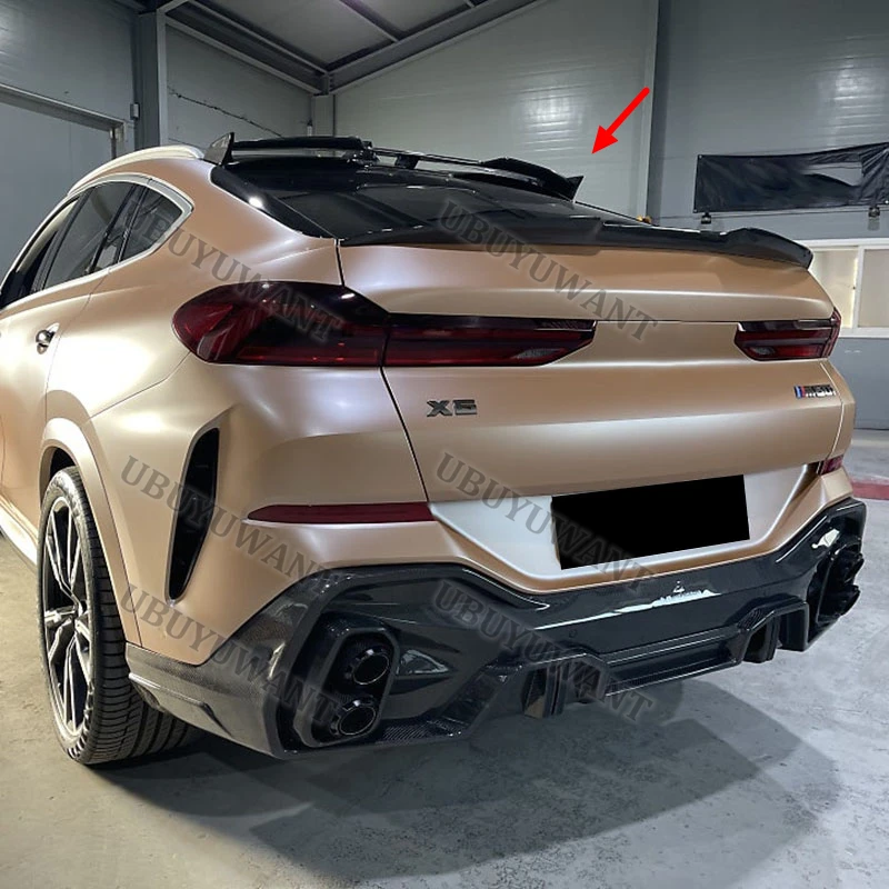 For BMW X6 X6M G06 F96 2020-2024 LD Tyle Roof Carbon Fiber Car Trunk Boot Lip Spoiler Wing Lid Big
