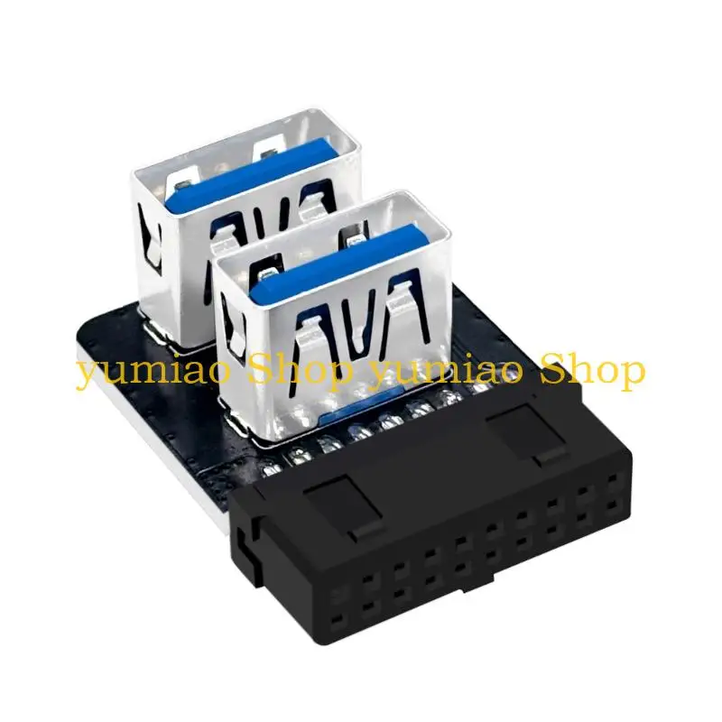 587B Efficient 19 pin to Double Type A USB3.0 Adapter For Fast Transfer and Multiple Peripherals Connection