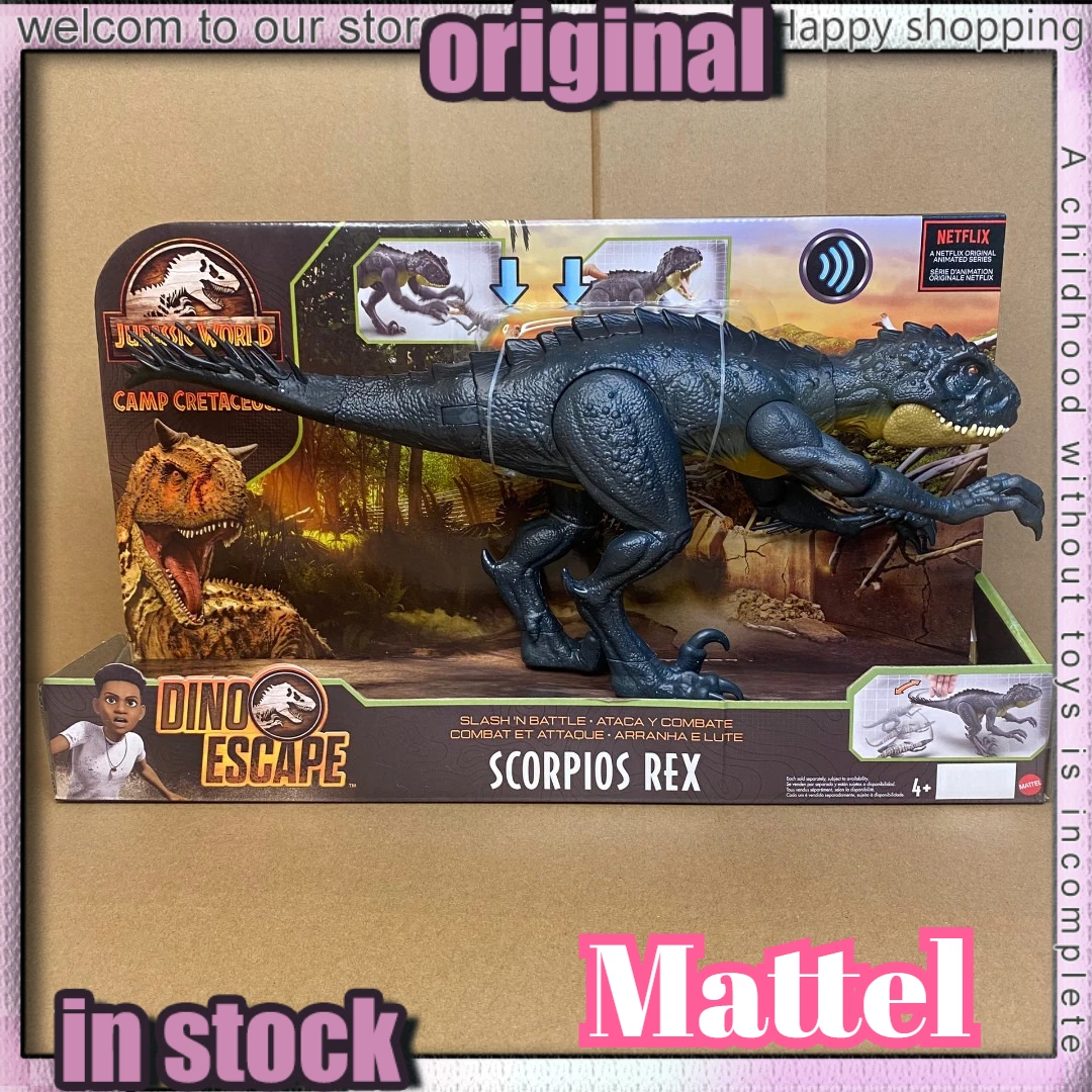

Mattel Jurassic World Ultimate Damage Scorpios Rex Action Figures Sound Effect Anime Model Toys Interactive Kids Birthday Gift