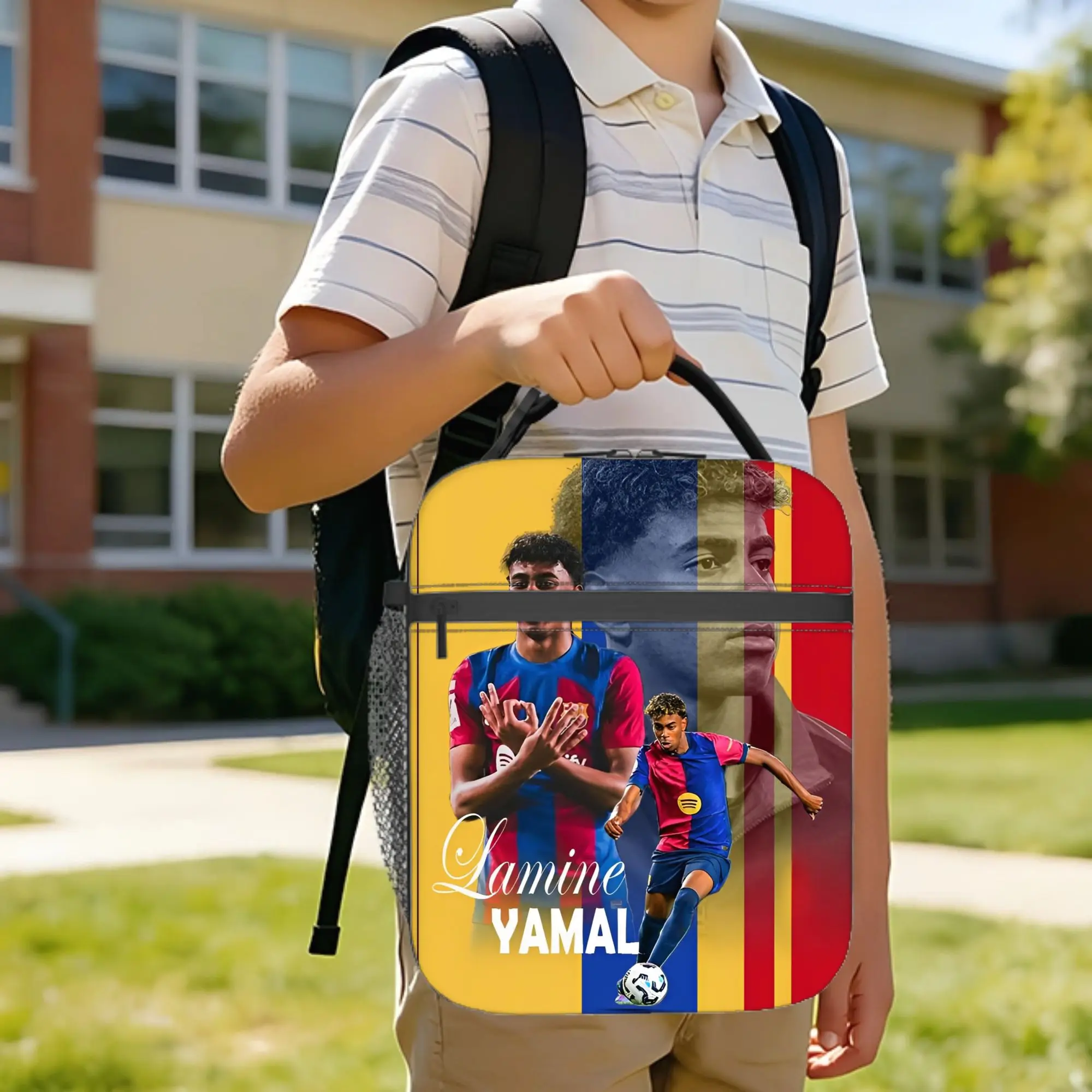Spain Football Lamine Y-Yamal Insulated Lunch Bags Cooler Bag Reusable,Lunch Container High Capacity Tote Lunch Box Outdoor