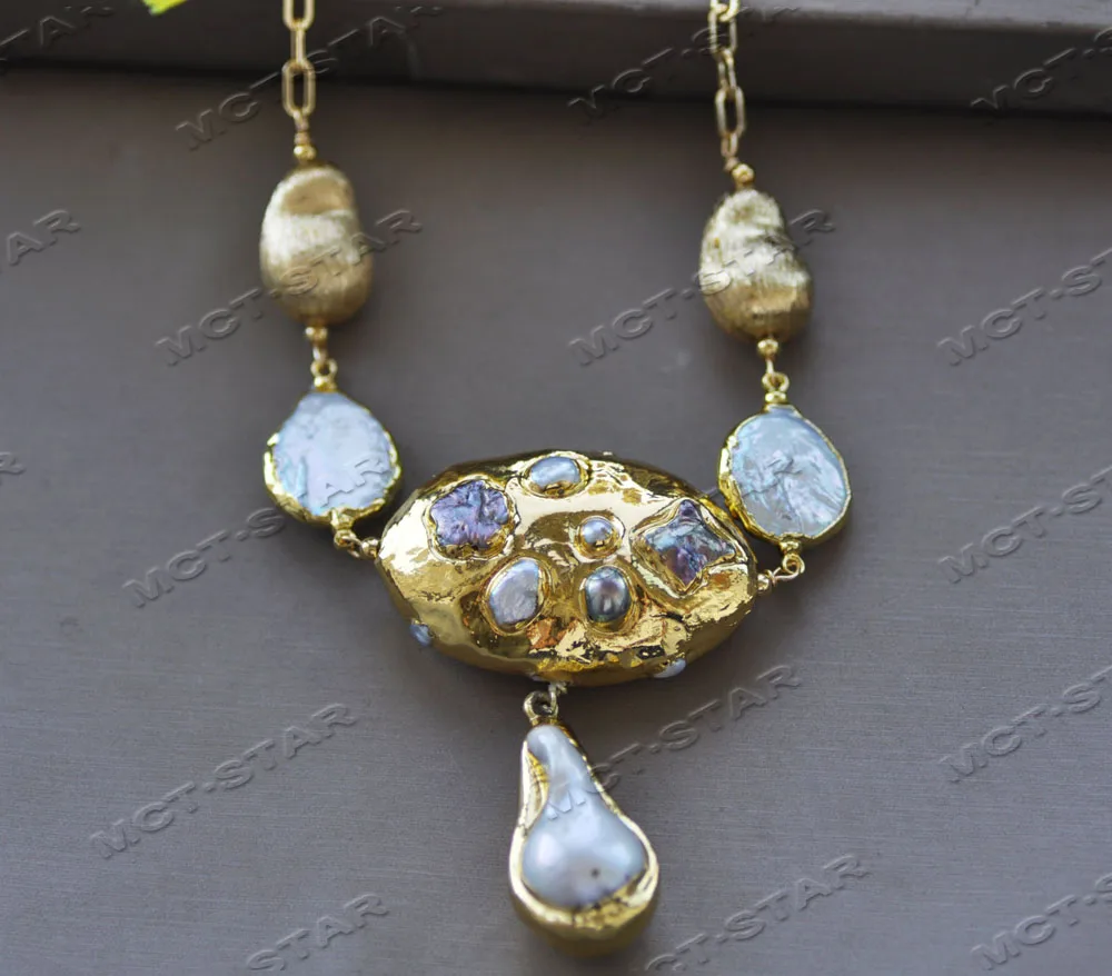 

MTC·STAR 20" 30mm White Drop Coin Pearl Necklace Pendant (Z12302 )