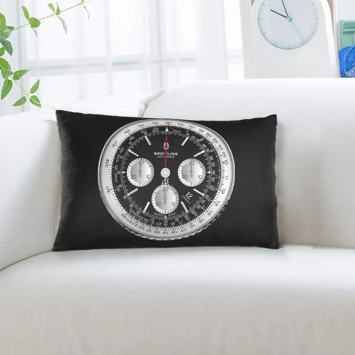 Black Luxury Watch Face Rectangle Pillowcase Cushion Cover Decorative Bedroom Bed Home Comfort Throw Pillow