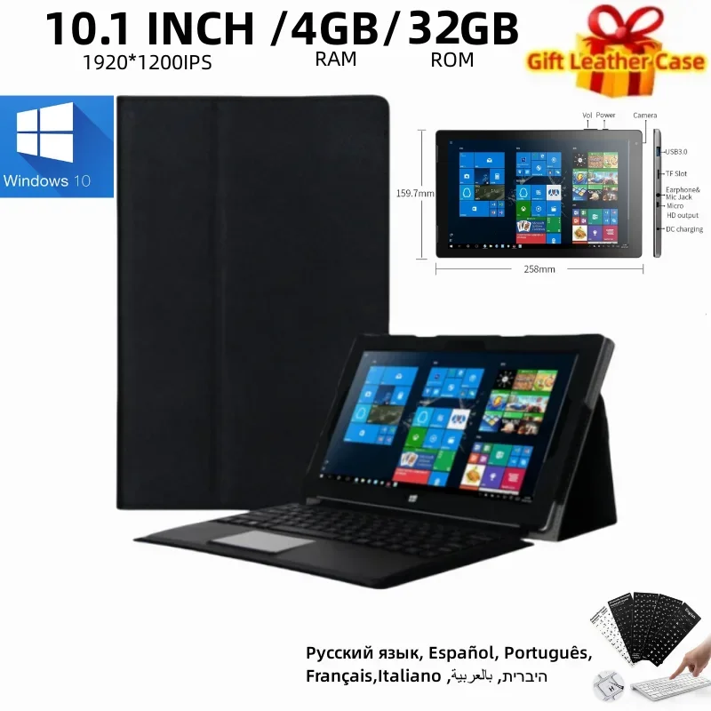 

2025 NEW EZPAD 2INA 10.1" Tablet 64Bit Windows 10 Intel Z8350 4GB DDR RAM +32GB ROM With Keyboard HDMI 1*USB3.0 6500mAh