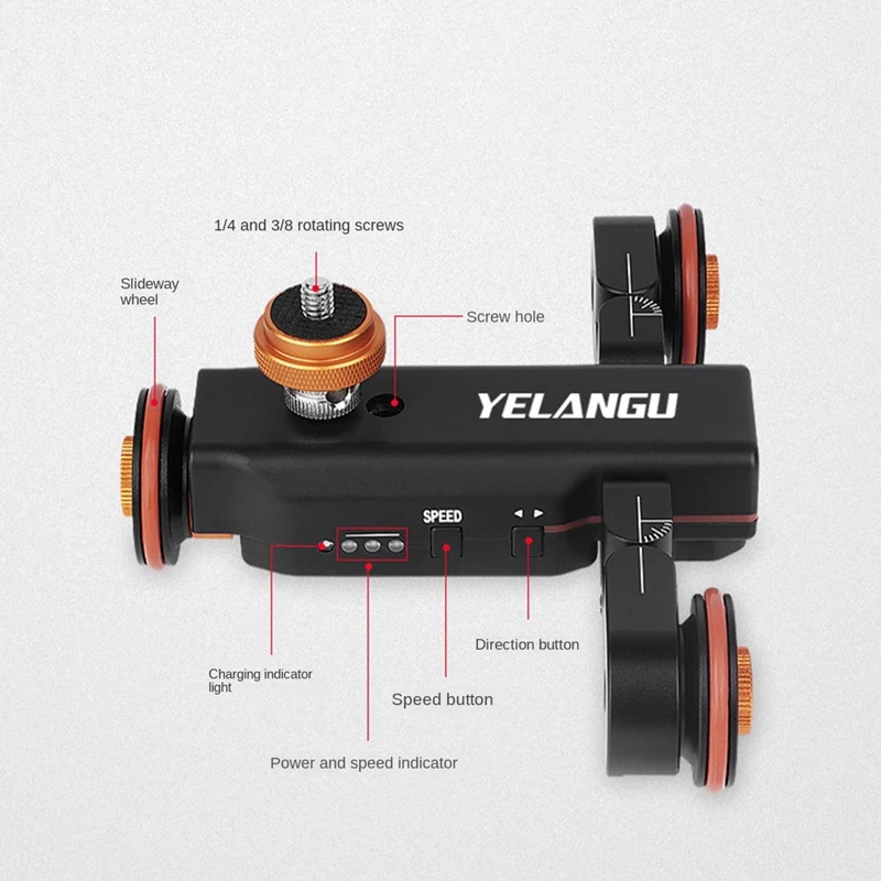 YELANGU Camera Video Autodolly Electric Motor Track Slider For Canon For Nikon For Sony DSLR For Iphone For Yelangu L4X