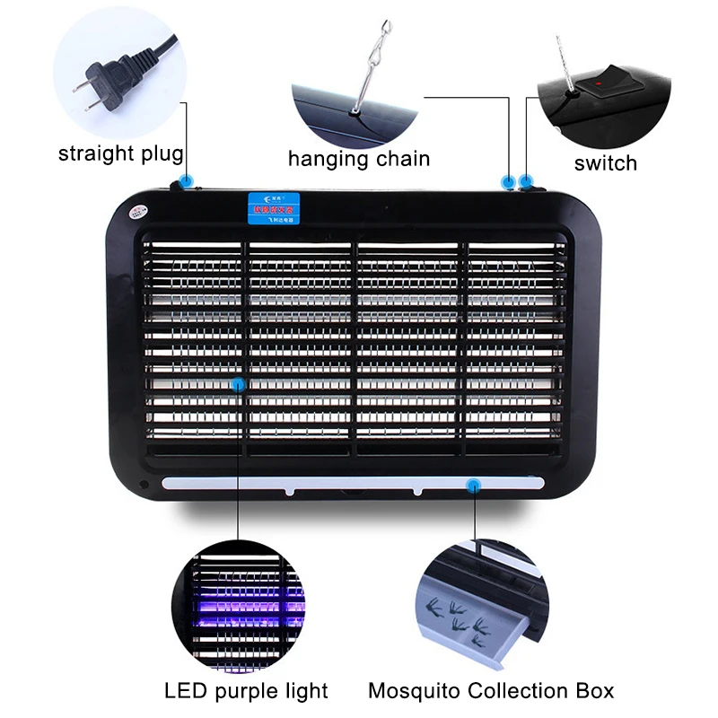 110V/220V Mosquito Killer Lamp 8W Powerful Bug Zapper LED Electric Shock Mosquito Repellent Commercial Flycatcher Flys Kills