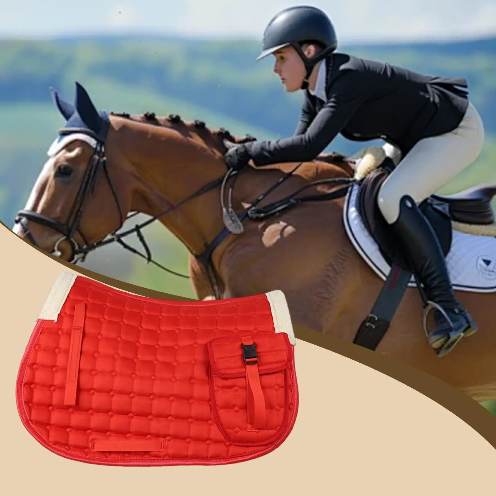 bareback-saddle-pad-for-horse-shock-absorption-non-slip-cushion-with-pocket-for-equestrian-training