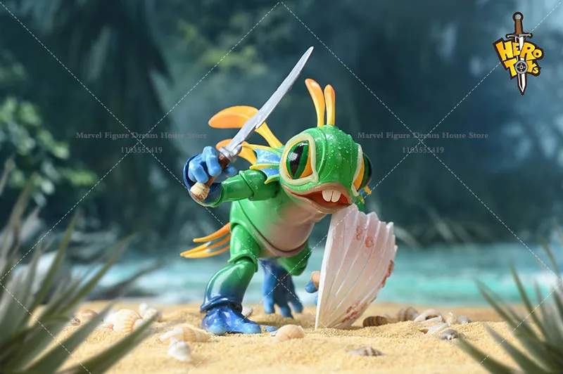 Hero toys 1/12 Scale WOW Fishman Little Hero Pet Mascot Ben Brodeba Ugly And Cute 9CM Full Set Action Figure Soldier Collection