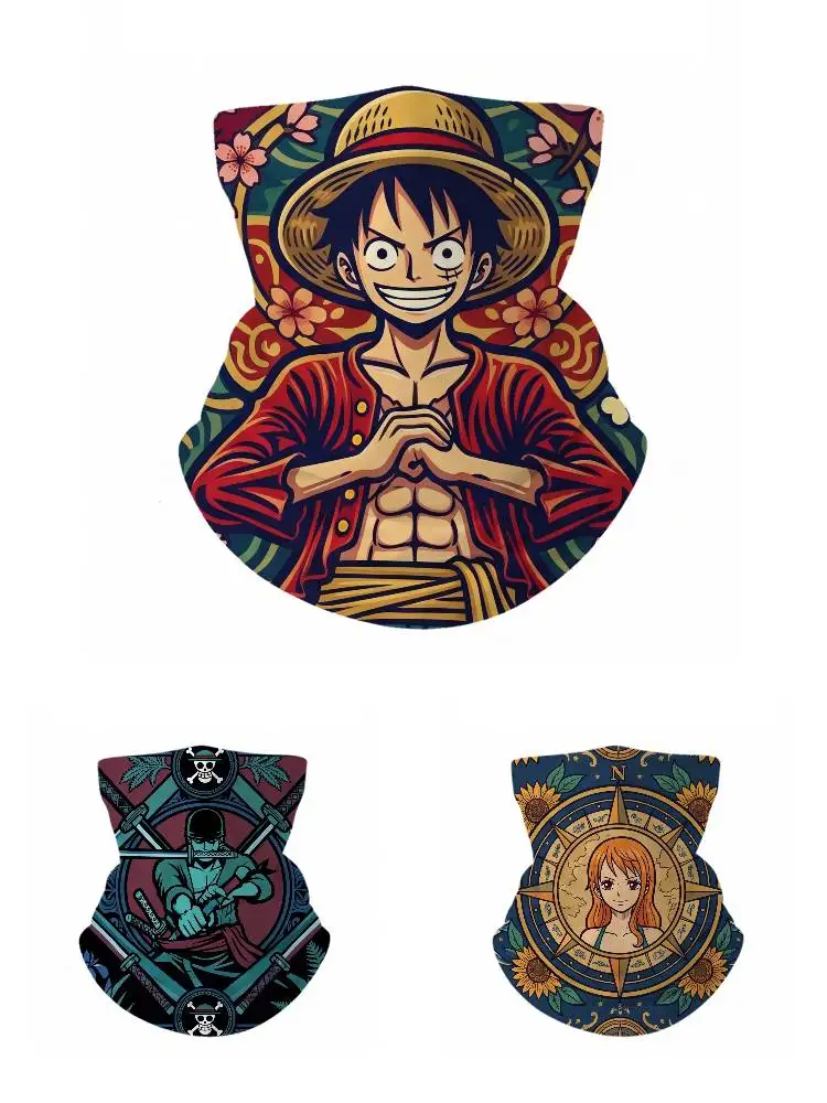 ONE PIECE LUFFY ZORO UPF50+ Ice Silk Neck Gaiter Full Face Mask Cycling Motorcycle Fishing Breathable Sun Protection Face Cover