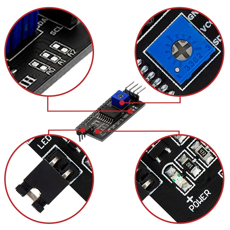 Top Deals I2C IIC Parent Serial Interface Adapter For 16-Character Display - Only 4 Instead Of 16 Connections Needed