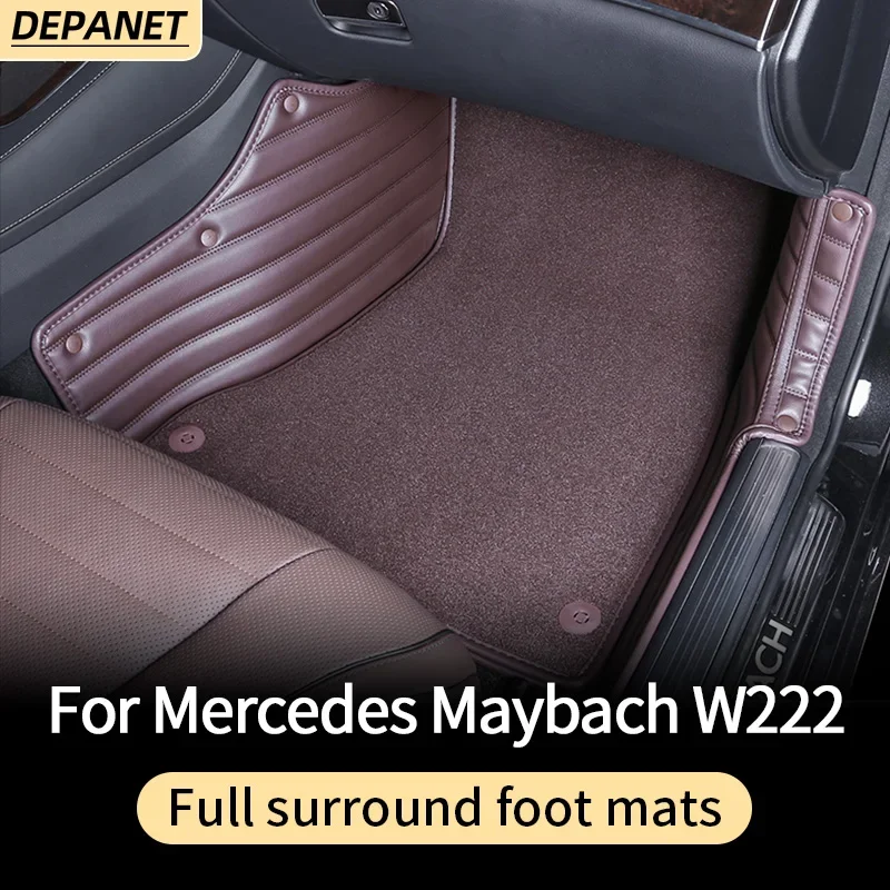 Leathe Fully enclosed floor mats for 2014-2020 Mercedes w222 S series floot mat benz S400 S450 S500 interior trim accessories