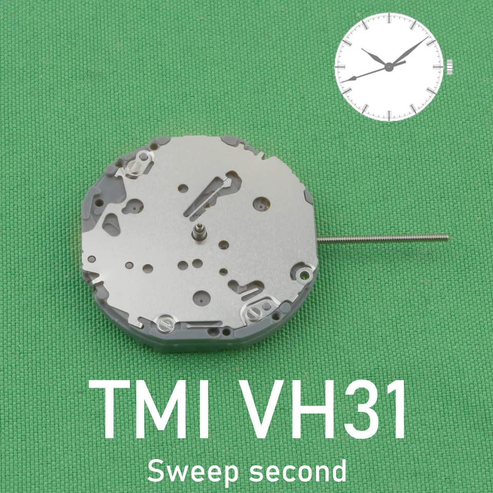 日本のクォーツムーブメント3手、vh31移動、スイープ秒、tmi、vh31