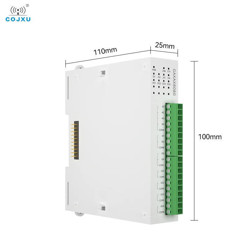 8DI+8DO Analog Switch Acquisition RJ45 RS485 COJXU GAXAX8080 Distributed Remote IO Expansion Module Modbus Rapid Debugging