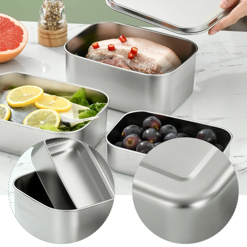 

Stainless Steel Food Containers Lightweight Office Heating Safe Refrigerator Storage Camping Outdoor Kids Baby Preservation Box