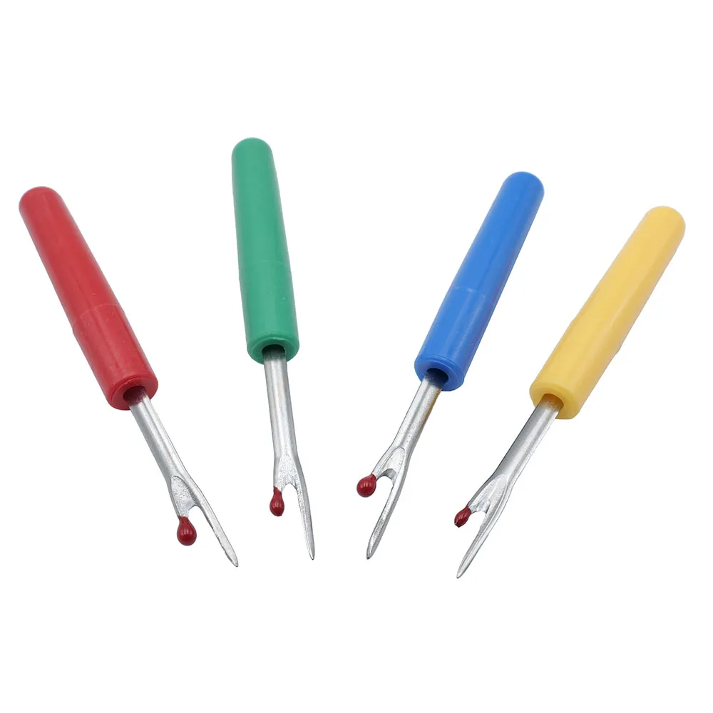 4 Pcs Stitch Remover With Plastic Handle Craft Thread Cutter Cross Seam Ripper Pointed Thread Remover DIY Needlework Sewing Tool