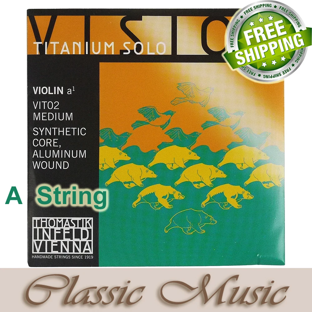 OriginalThomastik Vision Titanium Solo Violin Strings (VIT100),Full set ,Set 4/4 Medium. Made in Austria. free shipping,