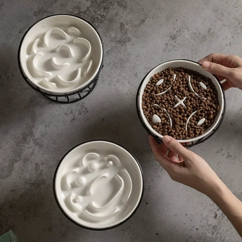 Elevated Ceramic Maze Slow Feeder Bowl product image