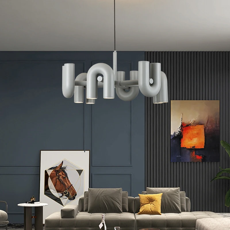 Modern Rotatable LED Pendant Lights Black Orange Gray Metal Dining Room Foyer Bedroom Lamp Fixtures Wire Adjustable