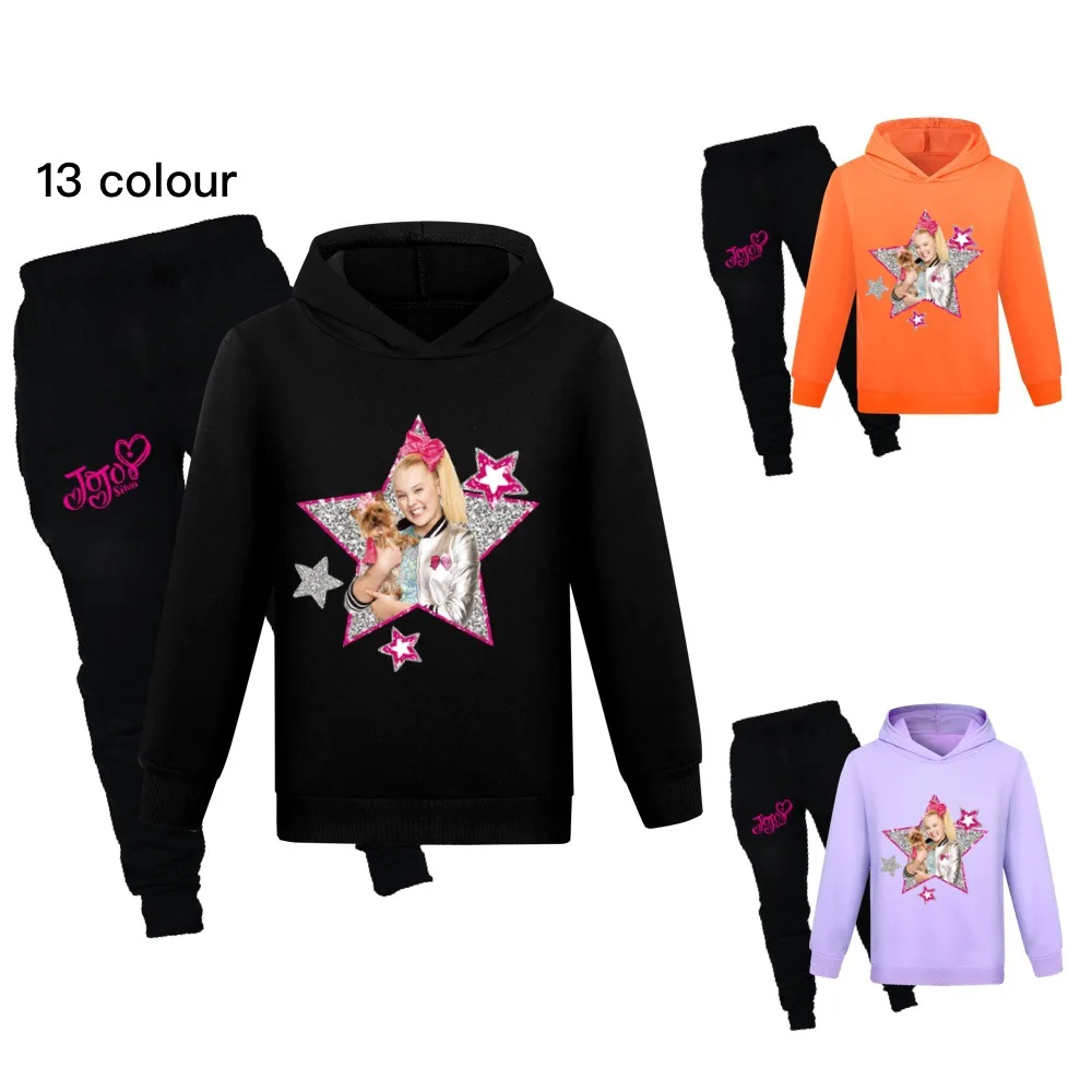 

JOJO Siwa Children Tracksuit Kids Clothing Sets Boys Girls Fashion Sports Suits Hoodies Sweatshirts+pants Boy Clothes 2-16Years