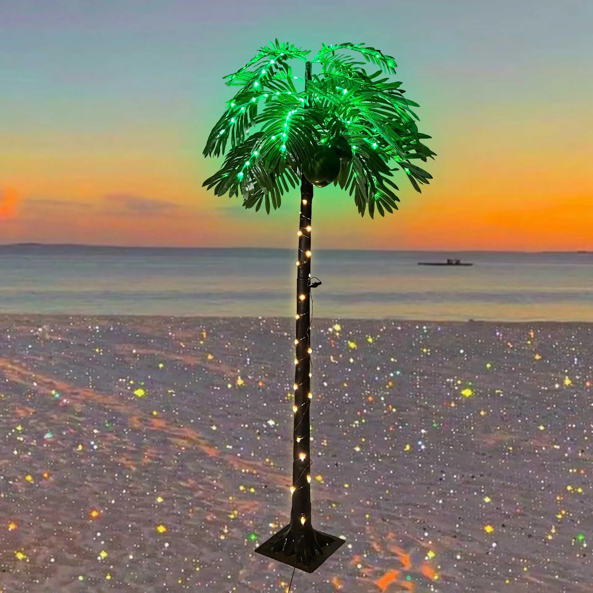 Hot-selling Artificial Luminous Coconut Tree Lamp Courtyard Pool Hotel Outdoor Party Decoration Lamp