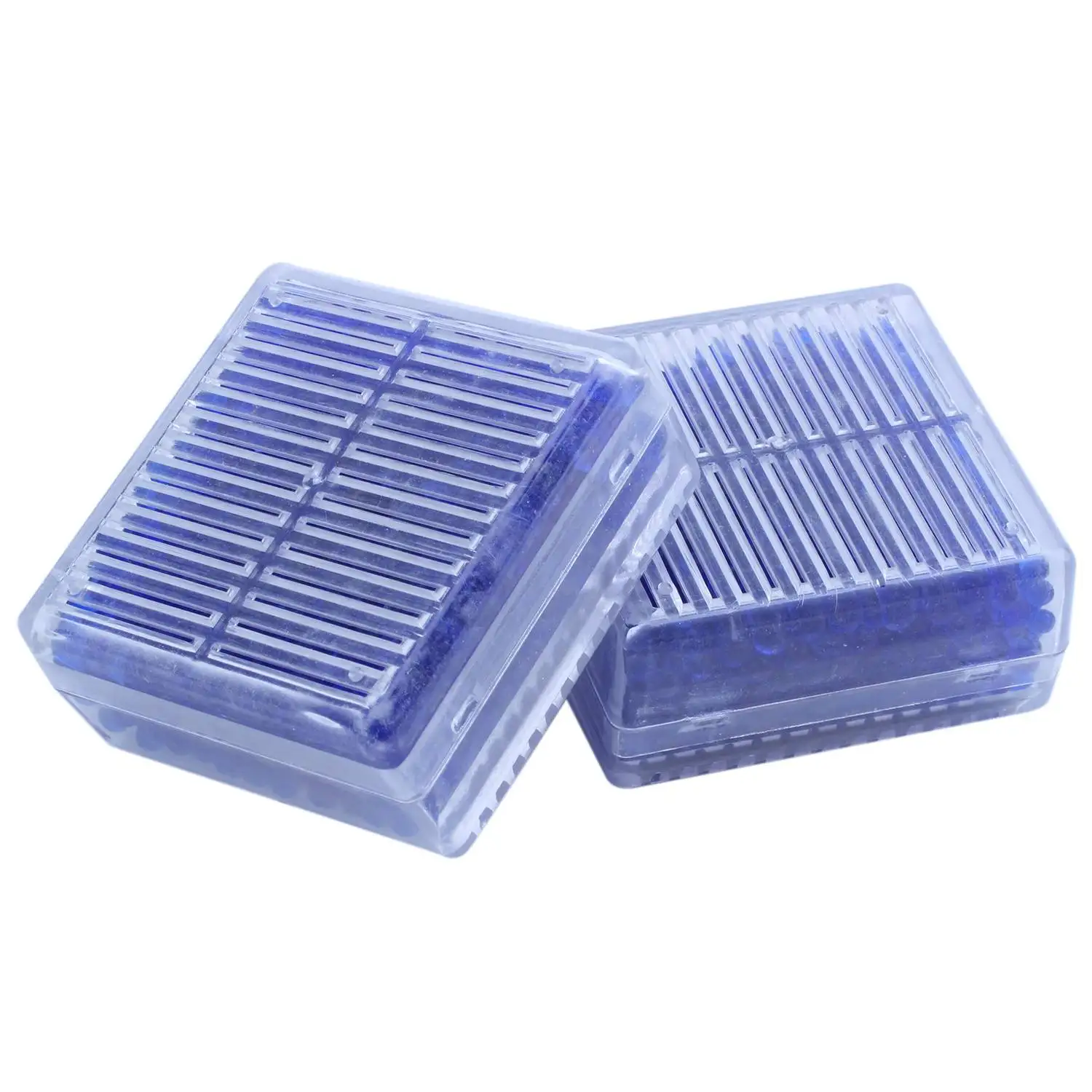 Desecante de Gel de sílice, caja de absorción reutilizable, indicador azul, 2 piezas