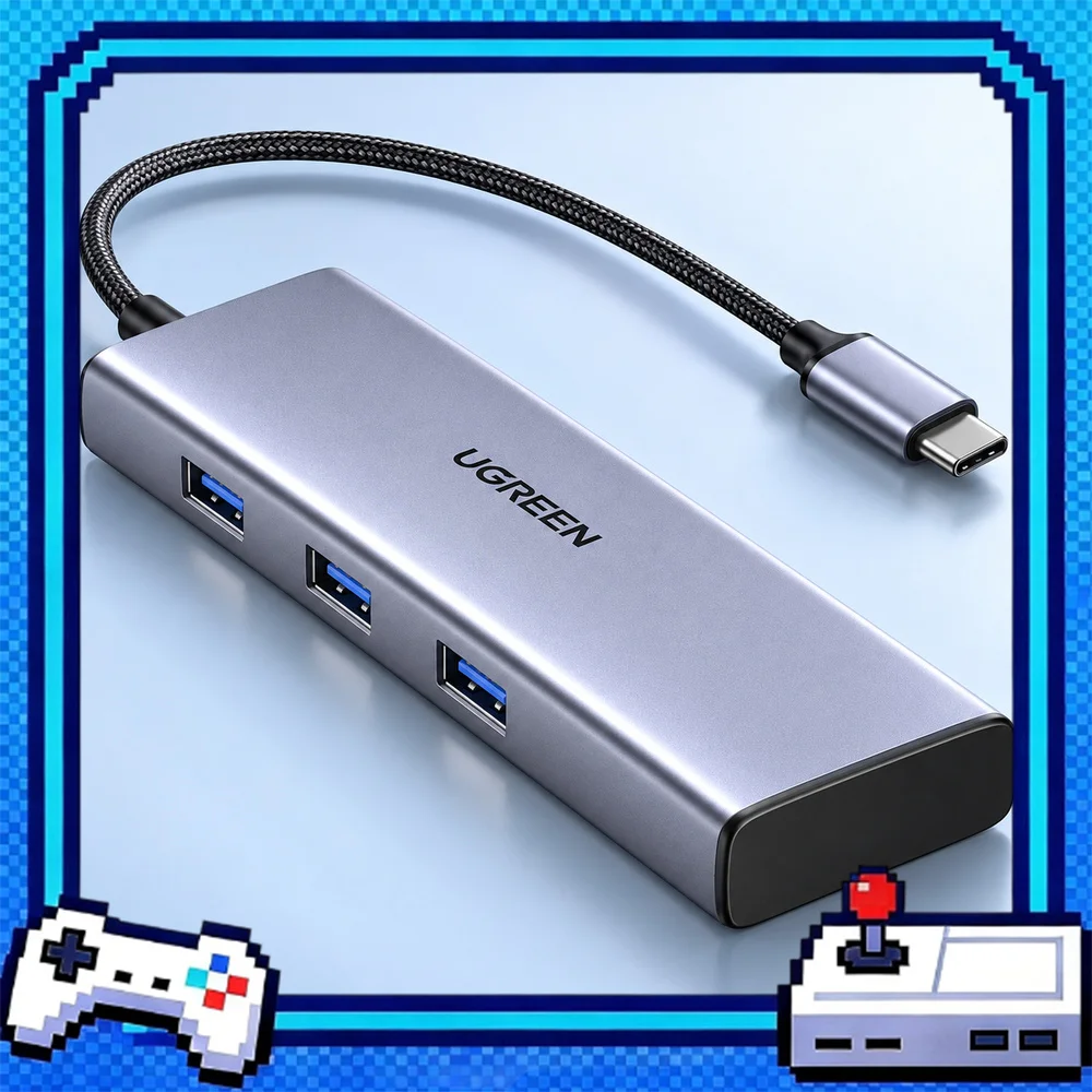 UGREEN CM498 15769 6-in-1 USB-C Hub, Dual HDMI (8K 30Hz HDMI 2, 4K 60Hz HDMI 1), 3 USB 3.0, 100W PD Input