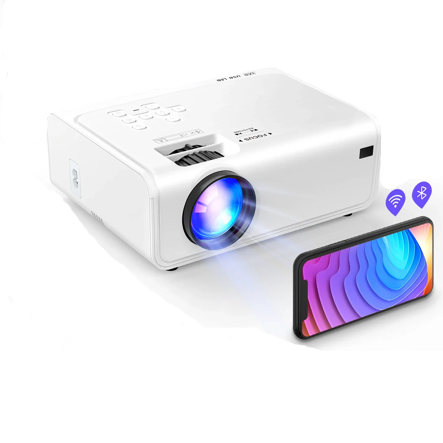 2025 Cinema Projector 2025 1080P Clarity + 4K Input 4-Inch LCD Tech Android Apps & Bluetooth Wall/Ceiling Mount