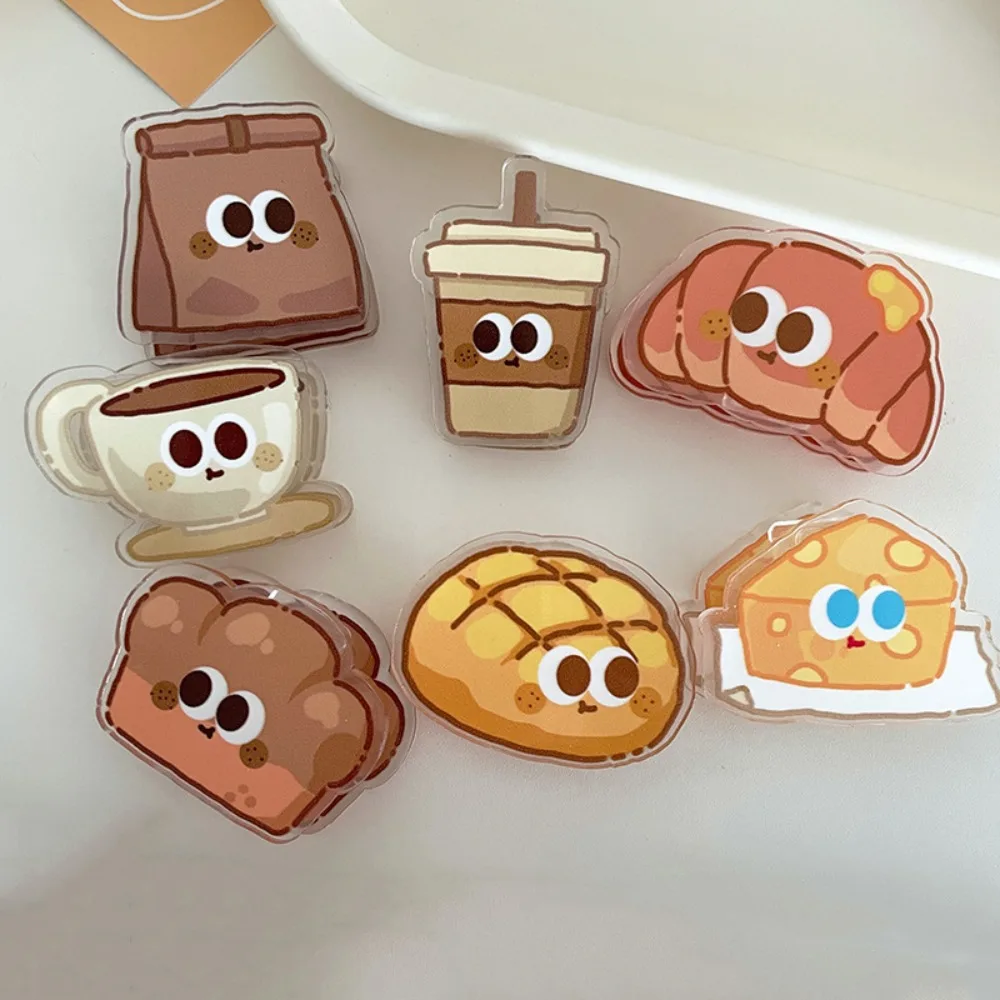 

Mini Bread Cute PP Clip Decorative Paperclip Cartoon Memo Clip Acrylic Bookmark Acrylic Paper Clip Student