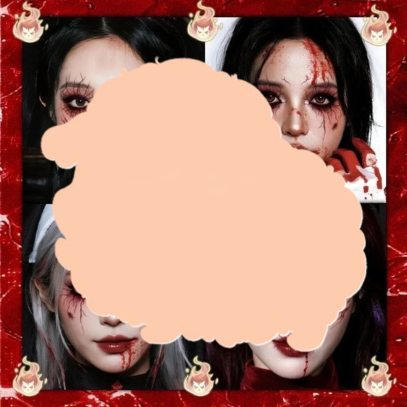 1/4 Sheets Halloween Blood Vein Temporary Tattoo Sticker Pattern for Women Men Eyebrow Face Body Art Horror Party Makeup Decal