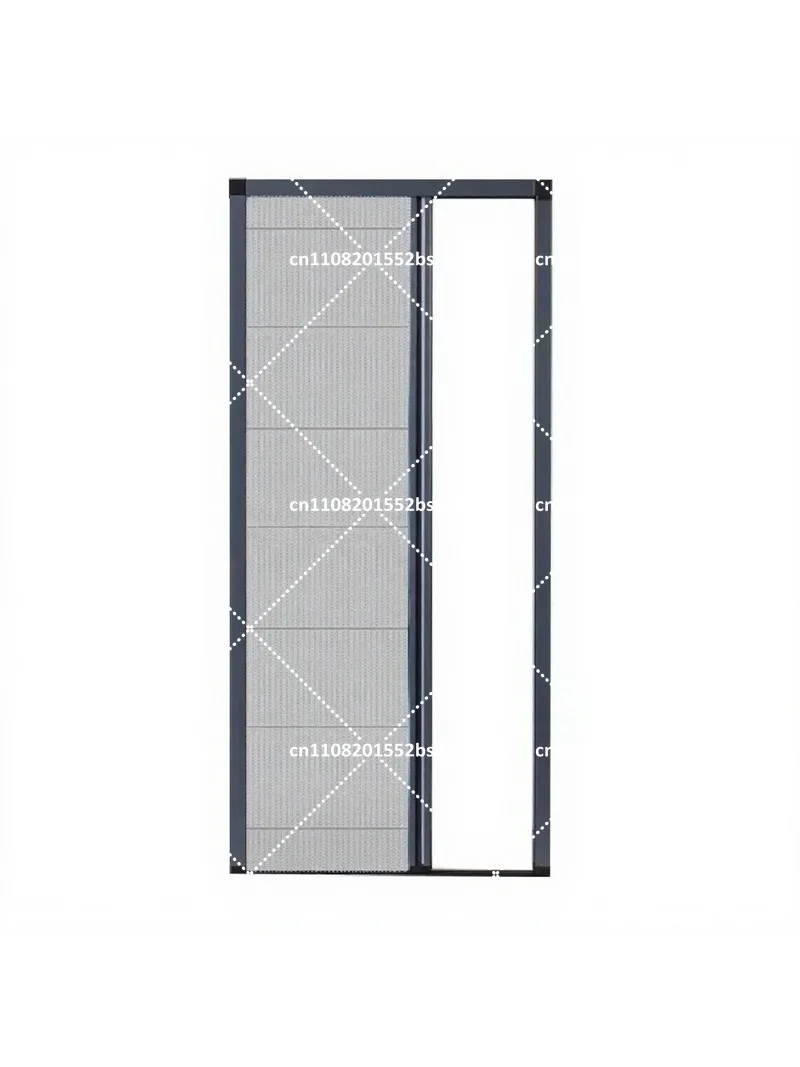 Aluminum Alloy Telescopic Folding Sliding Screen Door, Mosquito Proof Ventilation Mesh for Windows and Doors