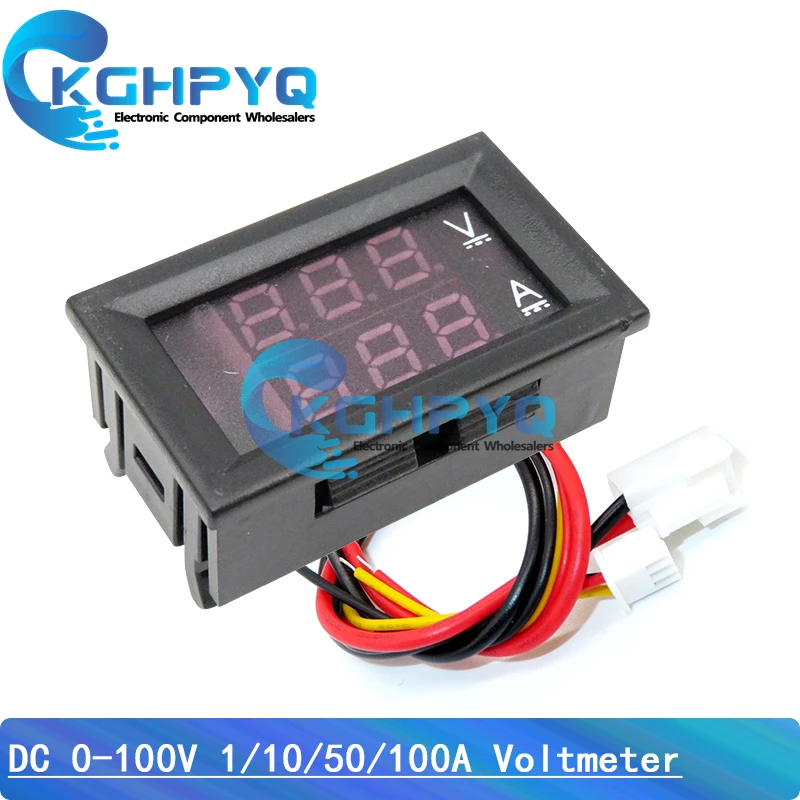 DC 0-100V 10A 50A 100A Digital Voltmeter Ammeter Dual Display Voltage Detector Current Meter Panel Amp Volt Gauge 0.28