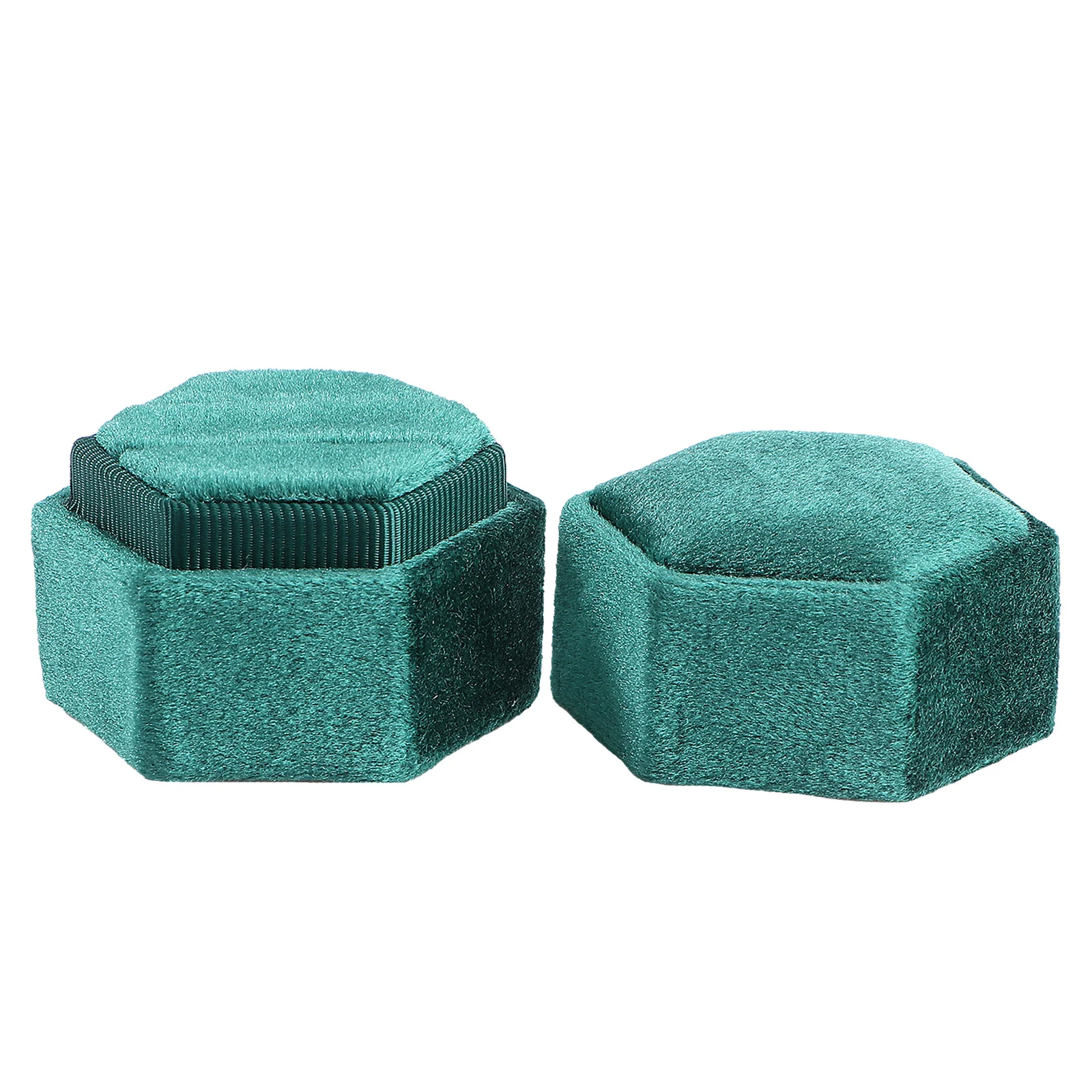 Jewelry Storage Hexagon Ring Box Green Wedding Engagement Ring Holder Compact Lightweight Gift Case for Special Occasions