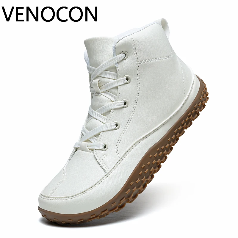 VENOCON Barefoot Minimalist Men's Stylish Style Ball Wide Nose Toe Box Walking Hiking Trail Boots Shoes Sneakers Footwear Man