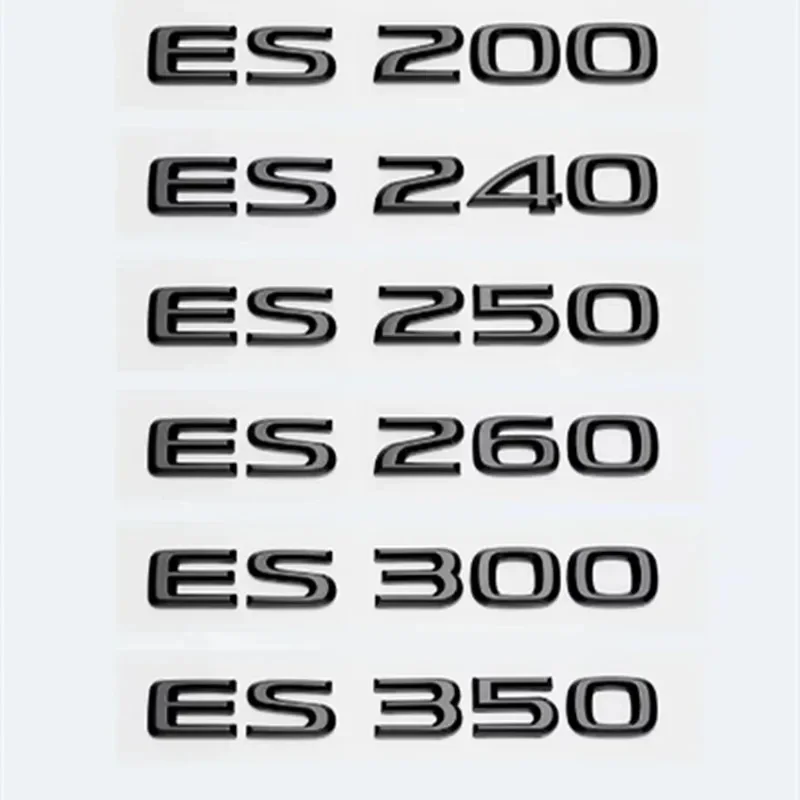 Chrome Glossy Black ABS Letters ES200 ES250 ES260 ES300 ES350 ES300h ES350h HYBRID Emblem For Lexus Car Trunk Logo Sticker