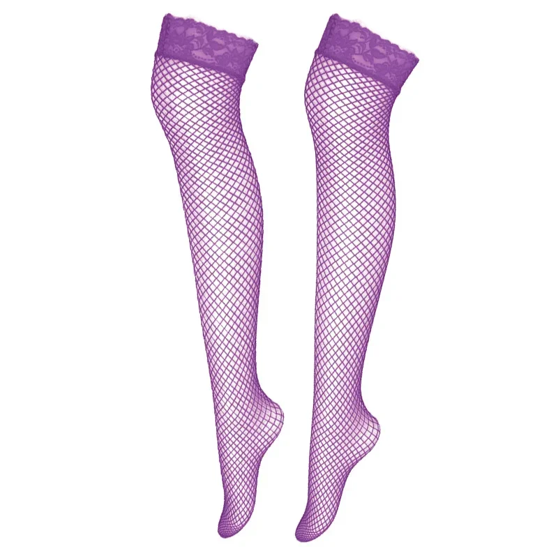 Medias de rejilla transparentes para mujer, medias altas hasta el muslo, elasticidad sobre la rodilla, medias de nailon, 6 colores, Verano