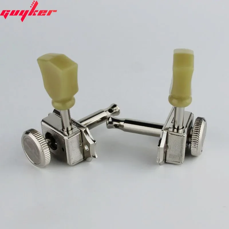 1 Set GUYKER 3R3L Vintage Deluxe Electric Guitar Machine Heads Tuners Nickel Tuning Pegs