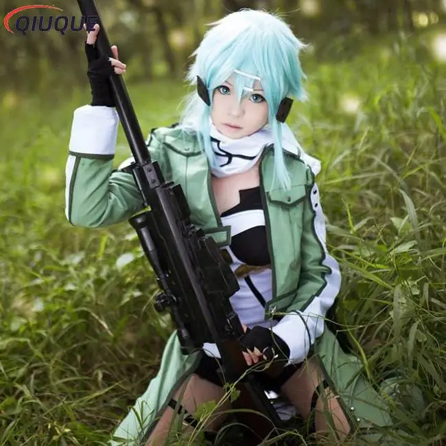 Disfraz de Anime Sword Art Online, disfraz de Asada Shino, trajes militares para mujeres y hombres, disfraces de Cosplay en línea SAO Gun Gale