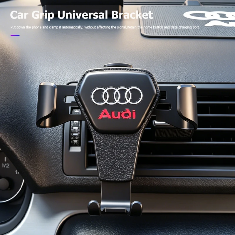 Auto-Handyhalterung mit Schwerkraftsensor, universelle Halterung für Audi Sline A1 A3 A4 A6 B8 B7 C7 A5 A7 A8 B9 B6 C6 Q2 Q3 Q5 Q7
