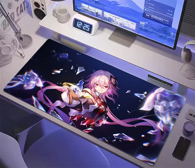 Aesthetic Anime Girl Desk Mat XXL Gaming Mouse Pad Large Keyboard Pad Non Slip Rubber Base Spring Easter Gift for PC Setup