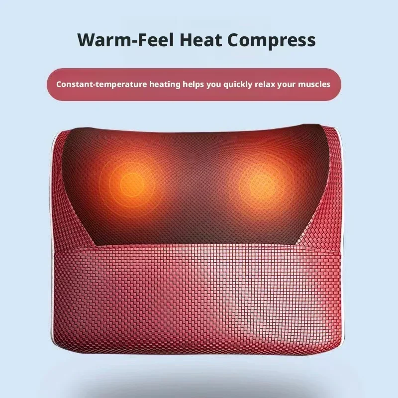 3-Point Support Neck Shoulder Massager Pillow with Heat, Electric Shiatsu Kneading Massage for Fatigue Relief, Home Office Use