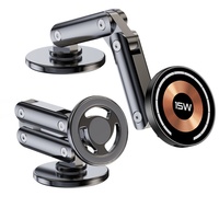 15W Magnetic Car Phone Holder 360 Rotation Foldable Wireless Charger Stand For Iphone 15 14 13 12 11 Pro Max Samsung Xiaomi