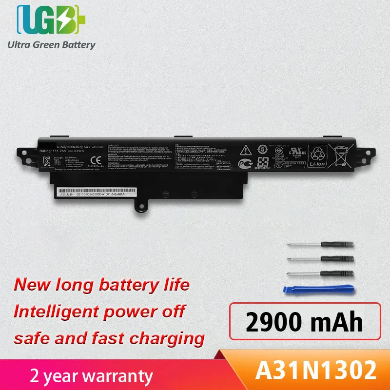 

UGB New A31N1302 A31LMH2 Battery For Asus VivoBook X200M X200CA X200MA F200M F200CA X200LA 11.6" 200CA A31LM9H 1566-6868