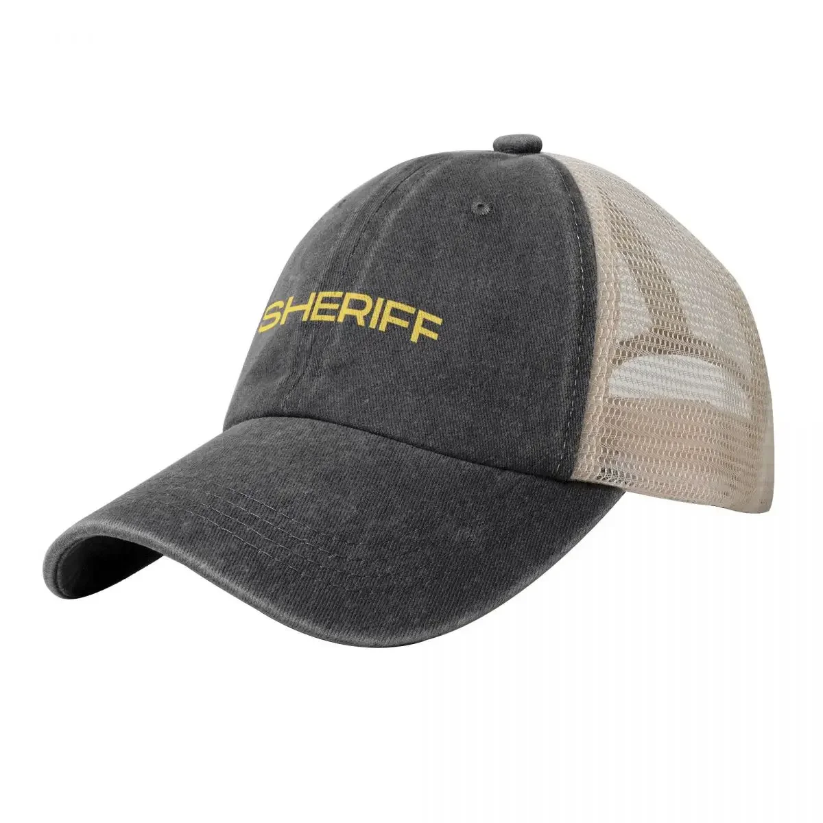 

Sheriff in Yellow Letters Baseball Cap Rave Uv Protection Solar Hat Big Size Hat derby hat Women Men's