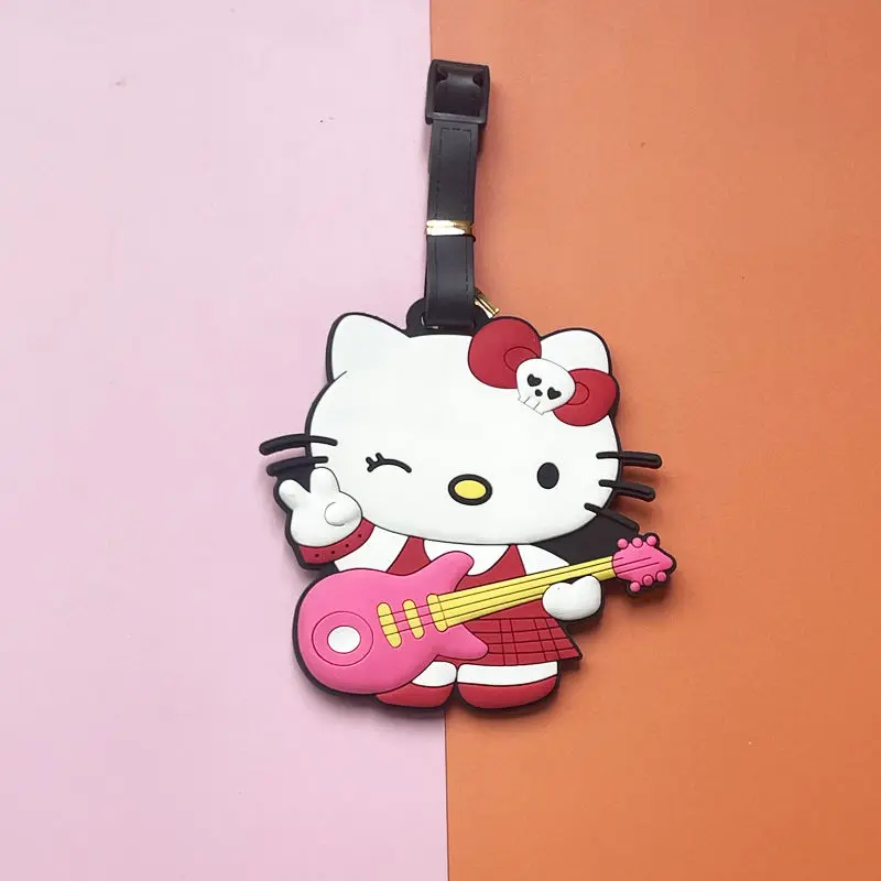 Hello Kitty Luggage Checking Tag Anime Sanrio Tag Kawaii Girls Creative Boarding Pass Children Travel Shipping Signs Wholesale