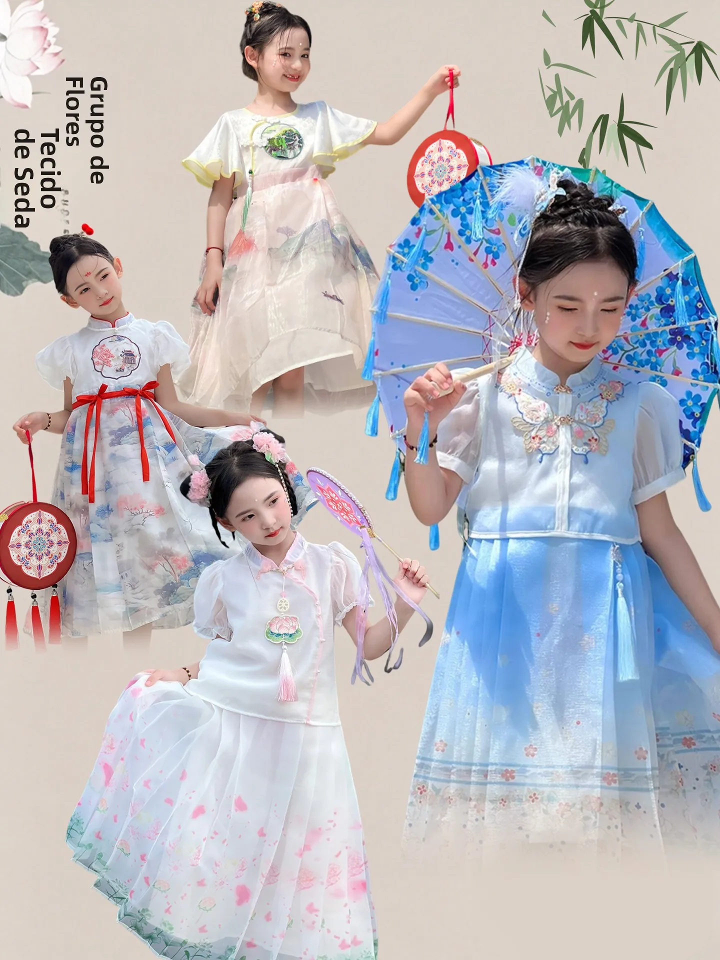 elegant-summer-new-style-thin-set-for-girls-traditional-chinese-hanfu-costume-floral-pattern-zipper-closure-v-neck